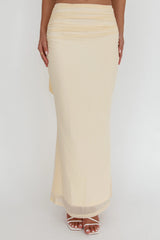 All The Lights Ruched Midi Skirt Cream