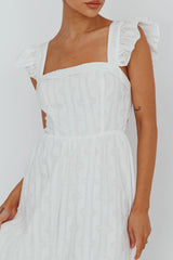 Greatest Hits Ruffle Strap Maxi Dress White