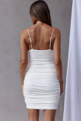 Casanova Ruched String-Tie Dress White