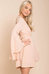 Carmen Bell Sleeve Dress Nude