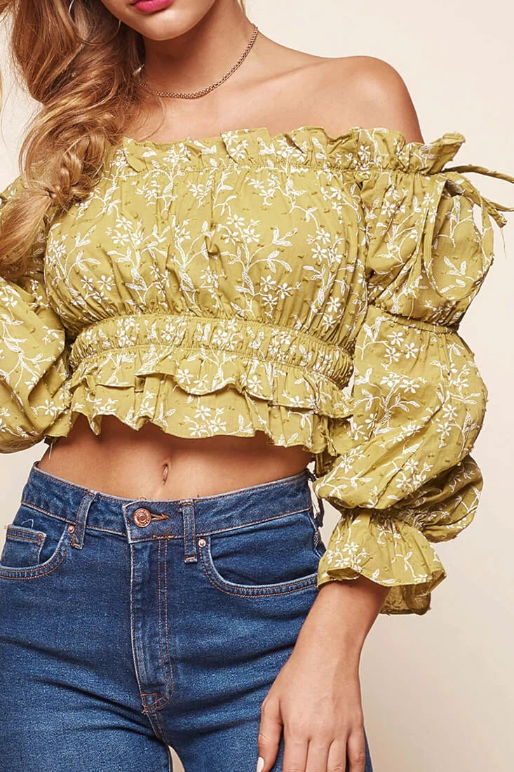 Taryn Bardot Top Lime