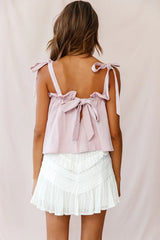 Journey Tied Shoulder Elasticated Neckline Top Blush