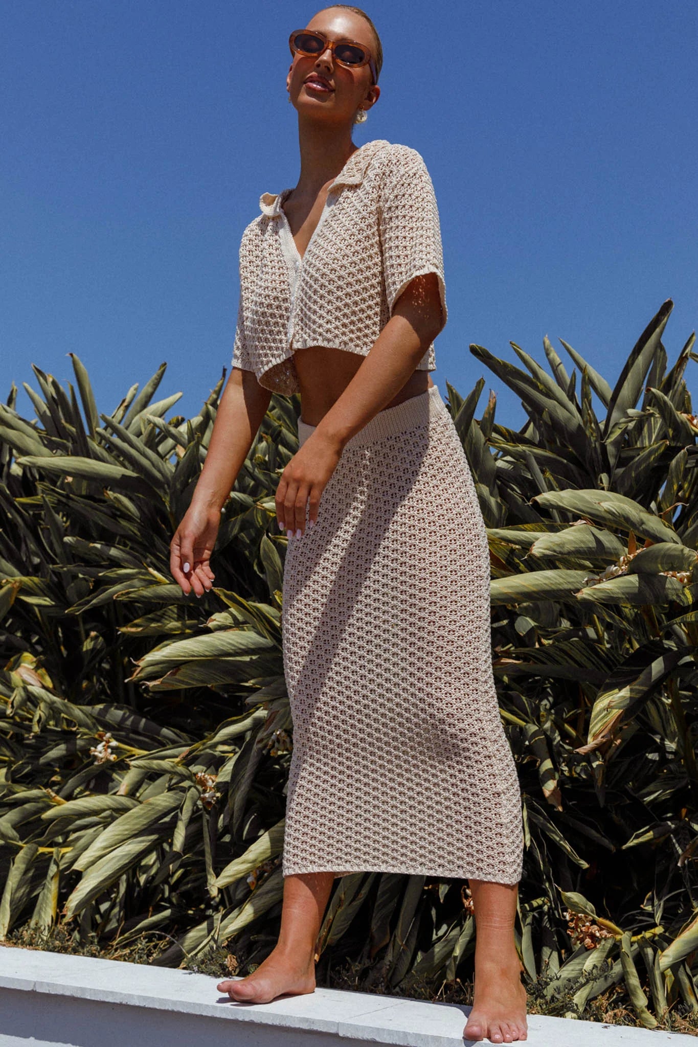 Summer Sunset Crochet Top Oat