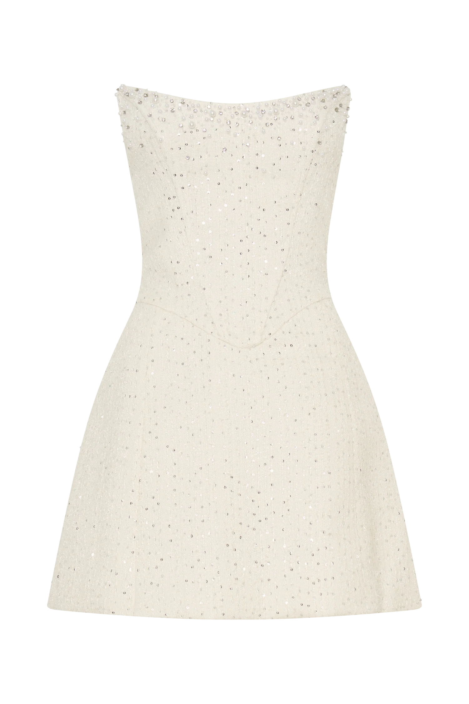 Lorrie Tweed Corset Mini Dress - White