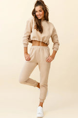 Monterey Long Sleeve Pull String Sweater Tan