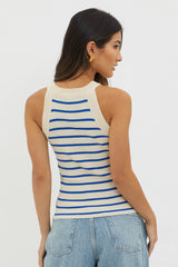 Made It Ribbed Knit Top Stripe Blue