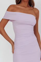 Gala One-Shoulder Maxi Dress Lilac