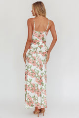 Jerica Ruffle Waist Maxi Dress Floral Blush