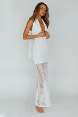 Costa Halterneck Midi Dress White